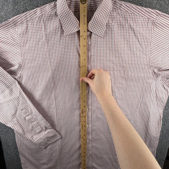 Brooks Brothers 18.5 38 Madison Red Non-Iron Cotton Check Pocket Button Up Shirt - Picture 3 of 16